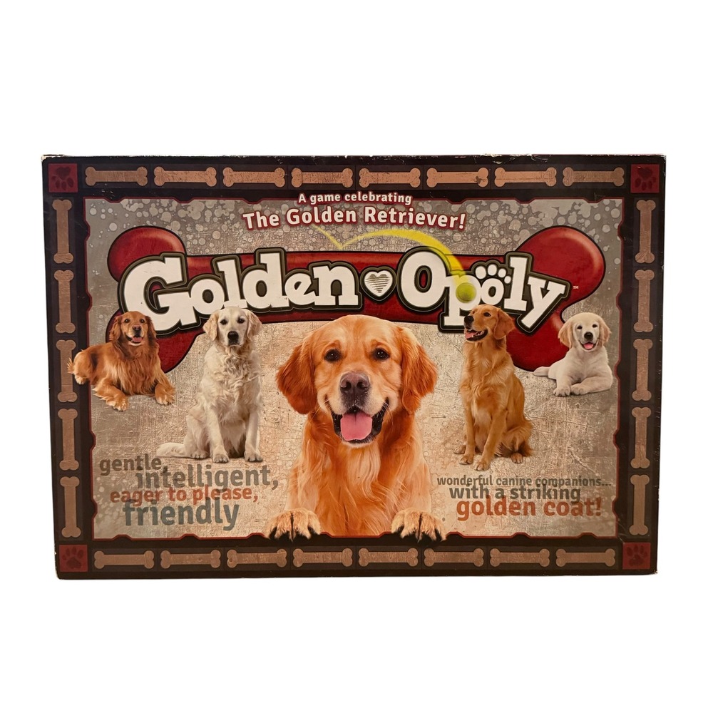 Late for the Sky Golden-Opoly Board Game Golden Retriever Edition Brown Complete